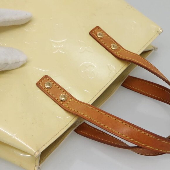 LOUIS VUITTON Monogram Vernis Reade PM Hand Bag Perle M91336 LV Auth 139501